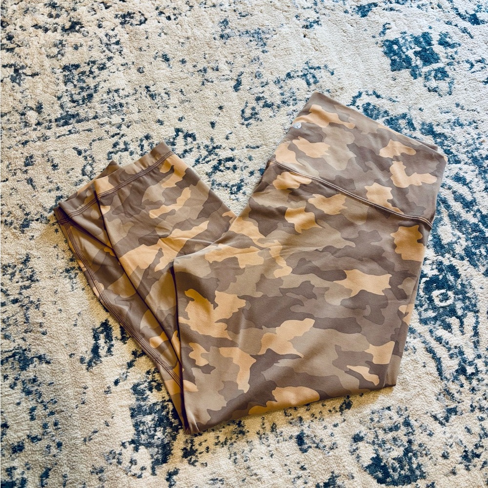 Lululemon Athletica Camouflage Tan Brown Leggings